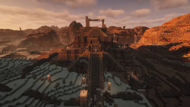 The Ziggurat, a stepped ruin in the red badlands of null sec.